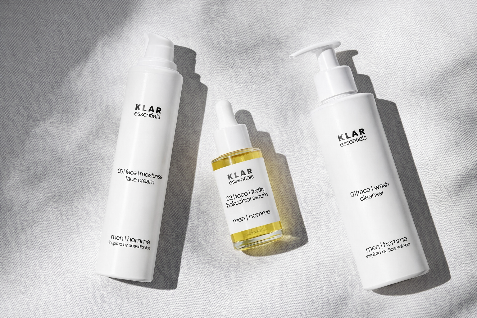 Ansiktsrutin på vitt papper